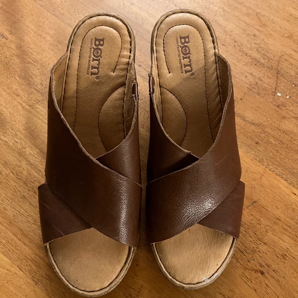 Born Women's Dark Brown Leather Mules